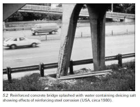5.2 Reinforced concrete bridge splashed with water containing deicing salt