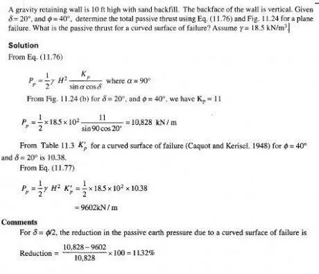 Passive Earth Pressure problem solution
